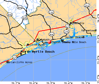 Sunset Beach, NC map