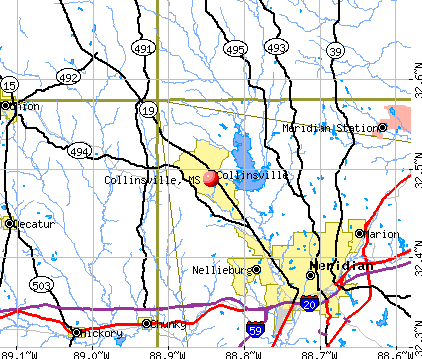 Collinsville, MS map