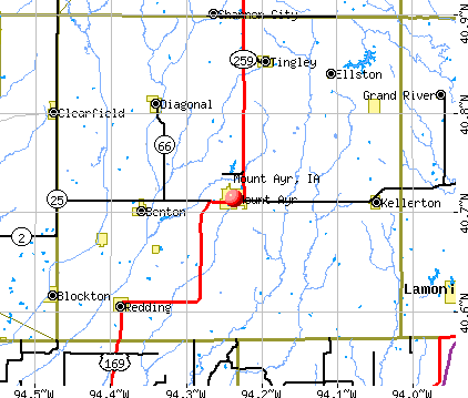 Mount Ayr, IA map