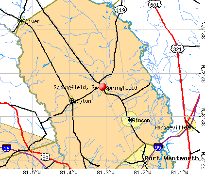 Springfield, GA map