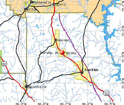 Thorsby, AL map