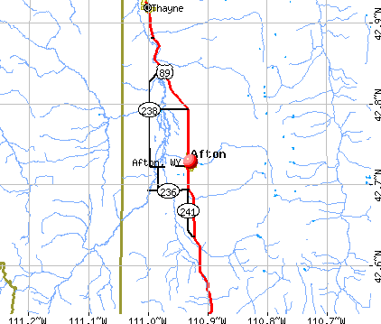 Afton, WY map