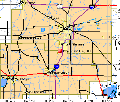 Cridersville, OH map