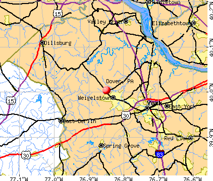 Dover, PA map