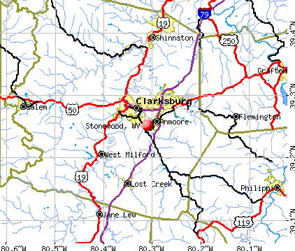 Stonewood, WV map