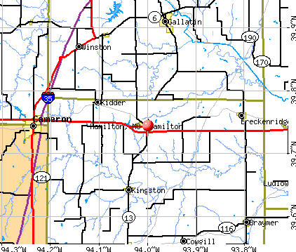 Hamilton, MO map