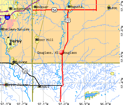 Douglass, KS map