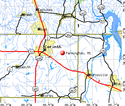 Farmington, MS map