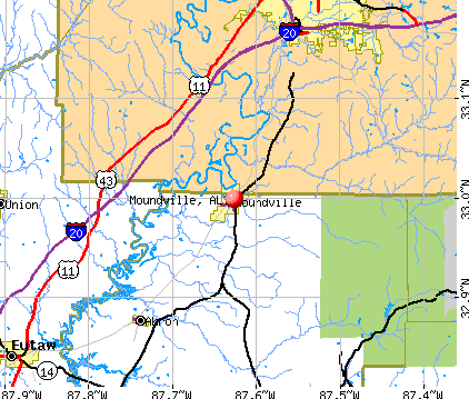 Moundville, AL map