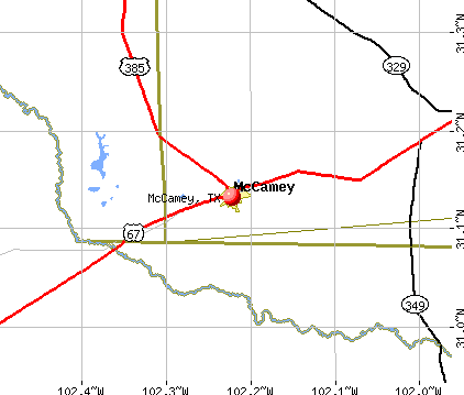 McCamey, TX map