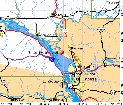 Brice Prairie, WI map