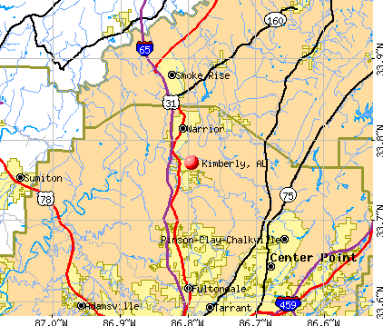 Kimberly, AL map