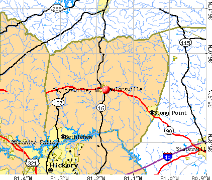 Taylorsville, NC map