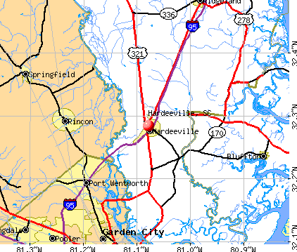 Hardeeville, SC map