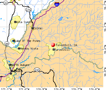 Foresthill, CA map