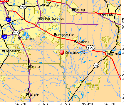 Combine, TX map