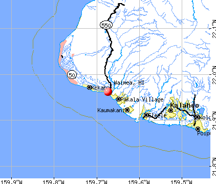 Waimea, HI map