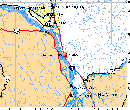 Kalama, WA map