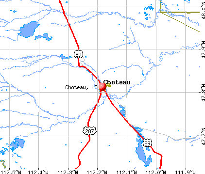 Choteau, MT map