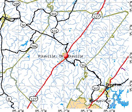 Pikeville, TN map