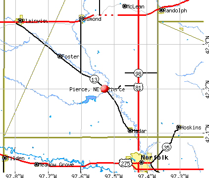 Pierce, NE map