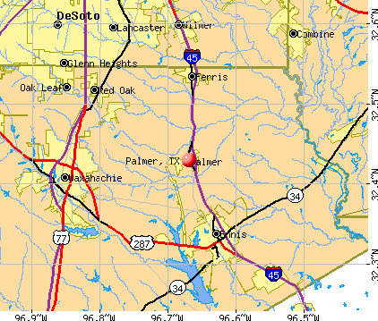 Palmer, TX map