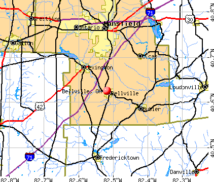 Bellville, OH map