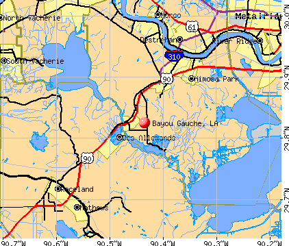 Bayou Gauche, LA map