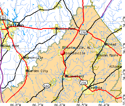 Blountsville, AL map