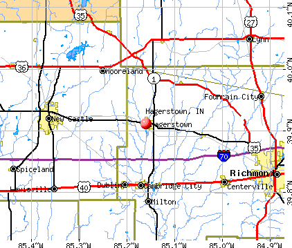 Hagerstown, IN map