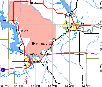 Ogden, KS map