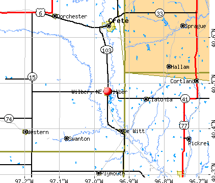 Wilber, NE map