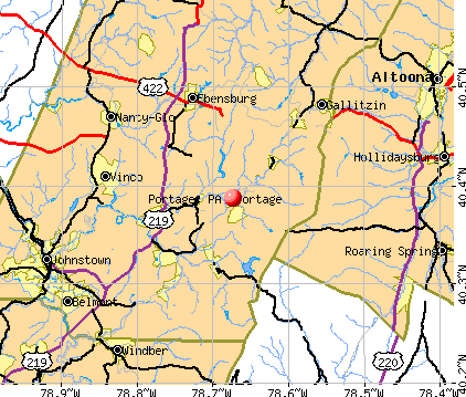 Portage, PA map