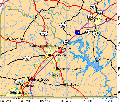 East Spencer, NC map