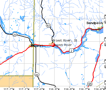Priest River, ID map