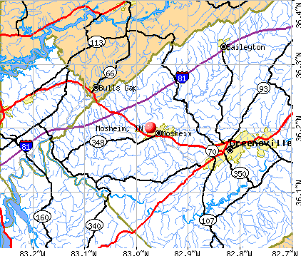 Mosheim, TN map