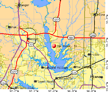 Oak Point, TX map
