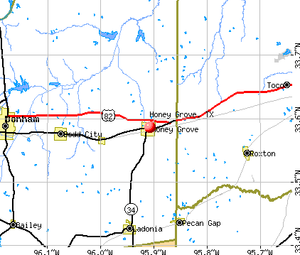 Honey Grove, TX map