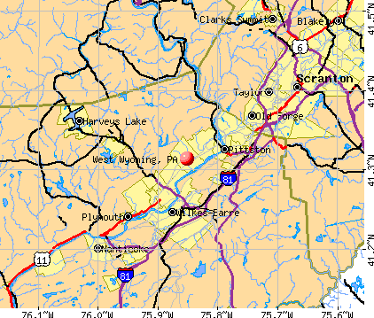 West Wyoming, PA map