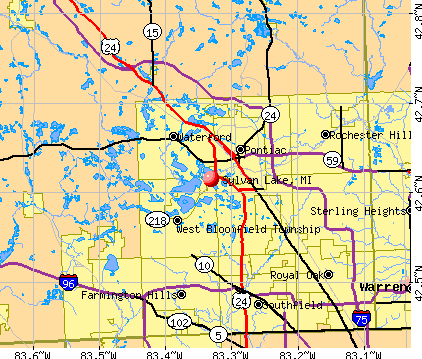 Sylvan Lake, MI map