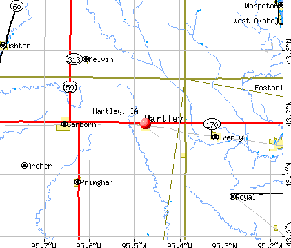 Hartley, IA map