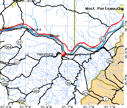Vanceburg, KY map
