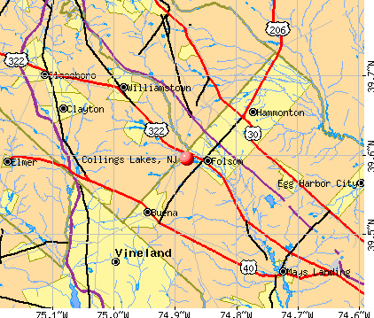 Collings Lakes, NJ map