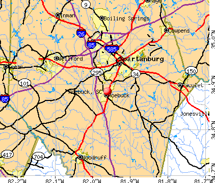 Roebuck, SC map