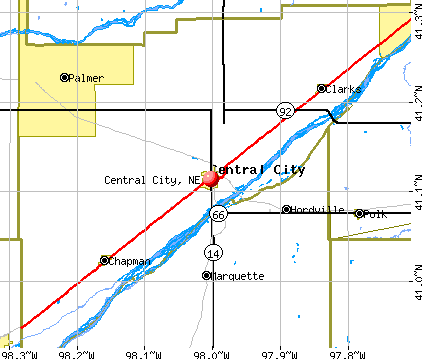 Central City, NE map