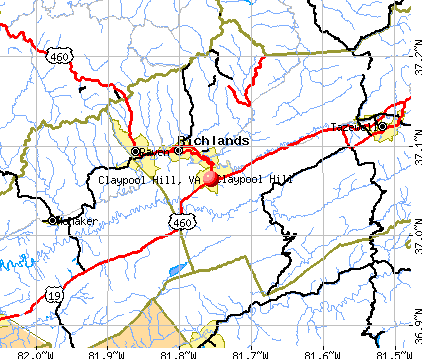 Claypool Hill, VA map