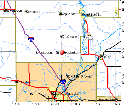 Brookston, IN map