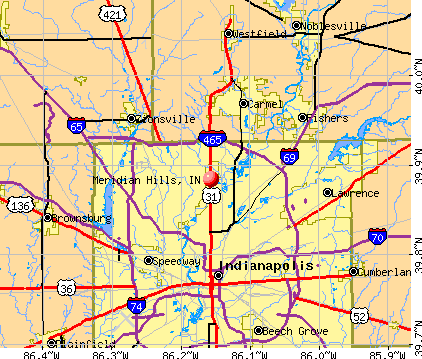 Meridian Hills, IN map