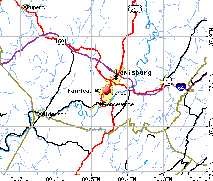 Fairlea, WV map
