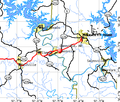 Gassville, AR map